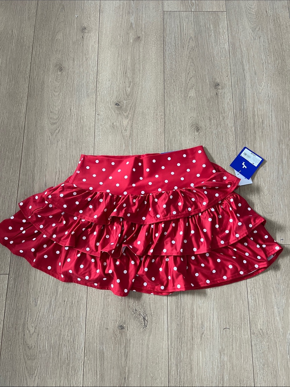 JoyLab Red Polka Dot Tiered Ruffle Skirt